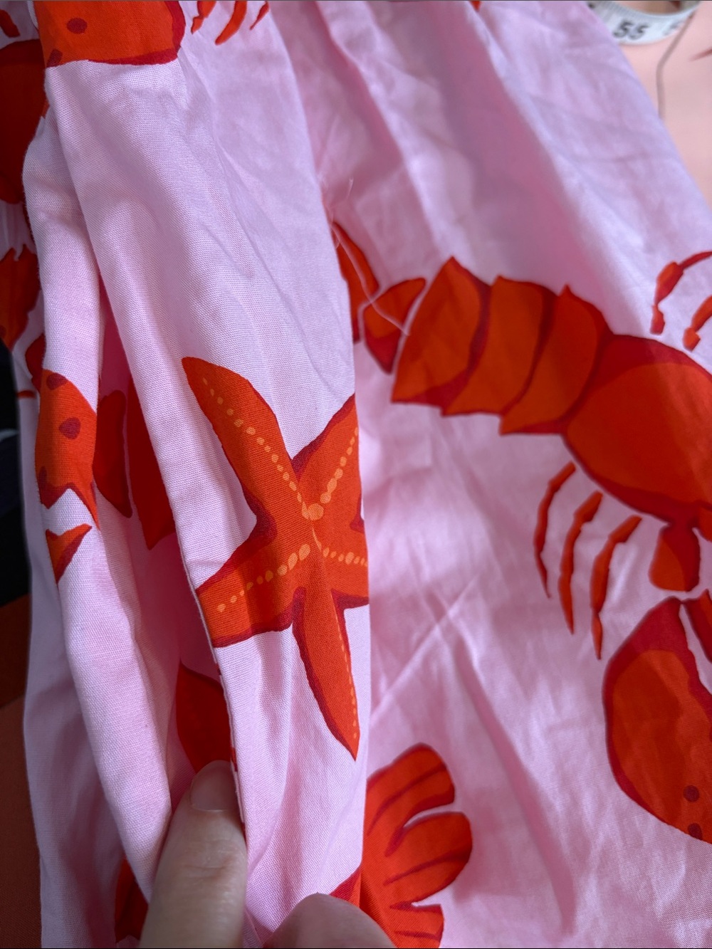 J. Crew Pink Maxi Dress with Red Lobster & Star Print Size 8 - Picture 14 of 15